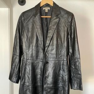 Anne Klein 90's leather trench coat